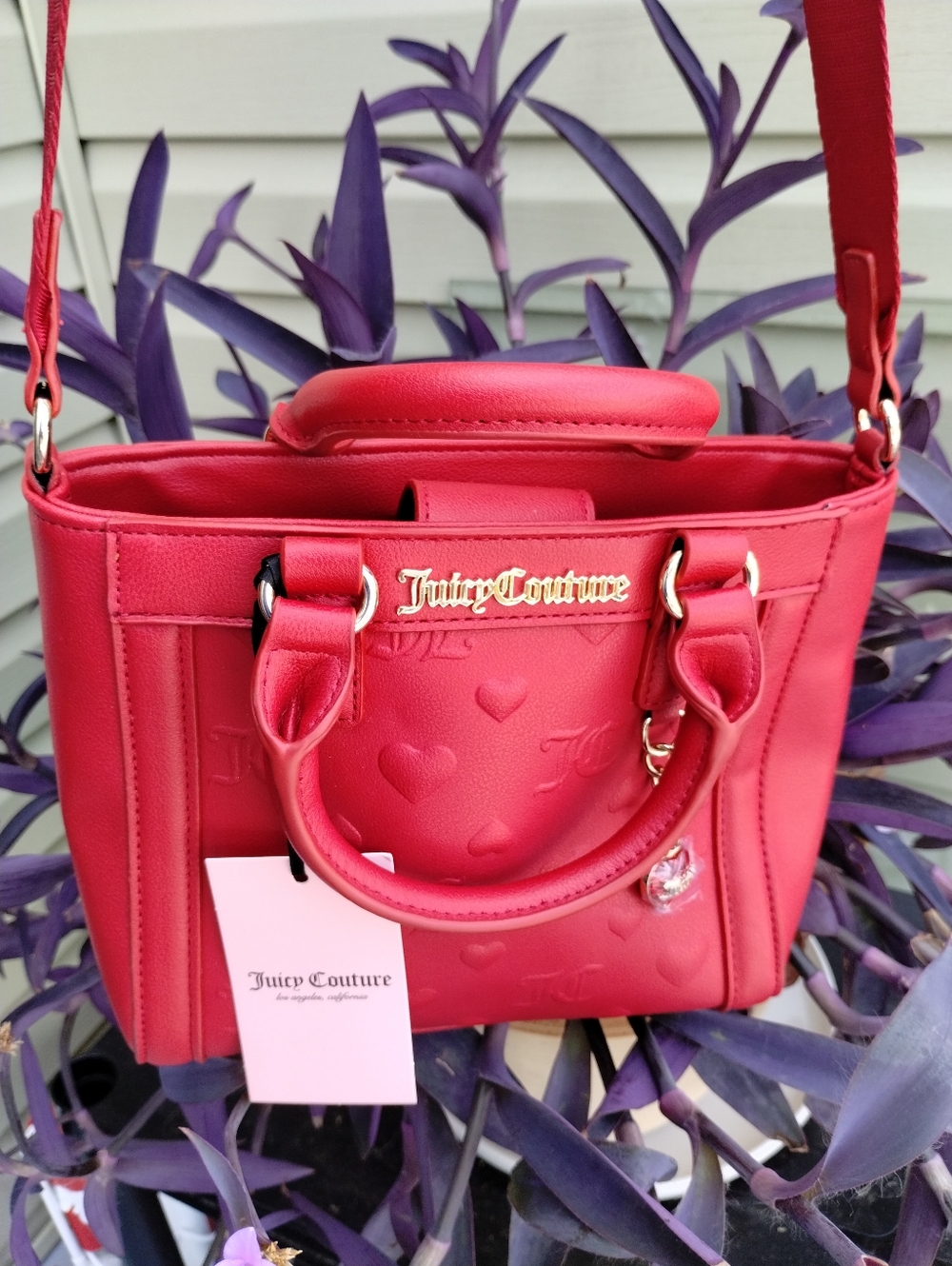 Juicy Couture Red Satchel with Gold Hardware